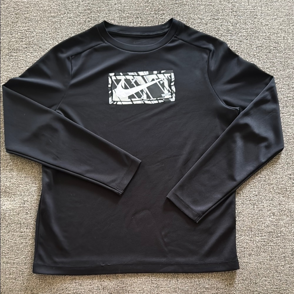 Nike Kids Long Sleeve Tee - Black and White